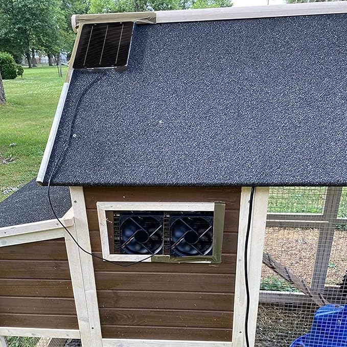 Solar Powered Fan Kits Solar Fan for Chicken Coop Greenhouse Dog House Shed Exhaust Cooling Ventilation