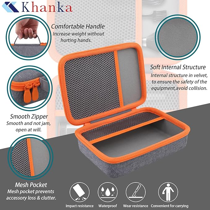 khanka Hard Storage Case for WOLFBOX MF200 Electric Air Duster Compatible with Wolfbox MF200 Air Compressor and Accessories Case Only