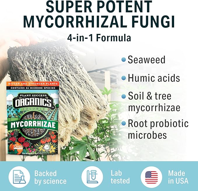 Mycorrhizal Fungi OMRI Organic Root Enhancer for Plant Success Super Potent 20 Strain ECTO and ENDO Blend for Trees Vegetables and Houseplants Beneficial Bacteria Included Treats 14000 Plants