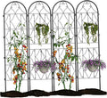 4 Pack 75x21in Arch Decoration Garden Trellis Metal Trellis for Climbing Plants Rustproof Trellis with Black Coating Plant Trellis for Supporting RosesFlowers Vines and Vegetables