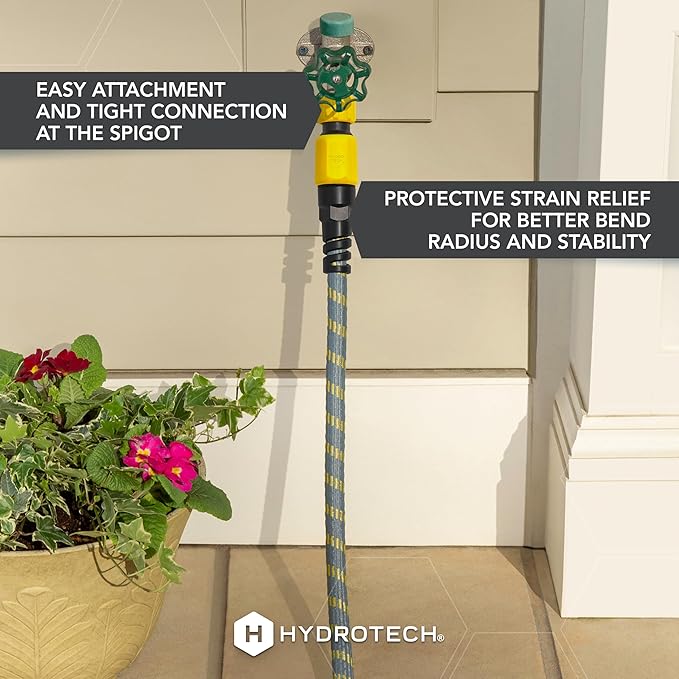 HydroTech 100 ft Expandable Garden Hose with Patented Force Control Technology - 5/8 No-Kink Flexibility Lightweight Hose for Lawn Garden Car Washing Deck and Patio Cleaning
