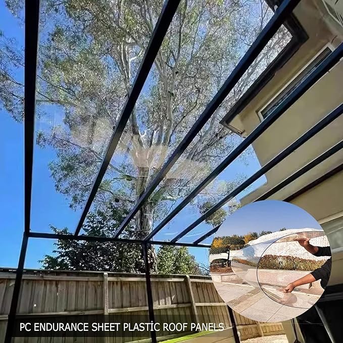 Polycarbonate Plastic Sheet Clear Pergola Roofing Canopy Cover Greenhouse PC Endurance roof Board Easy to Cut &amp Bend Waterproof Panels Easy to Bend &amp CutCustom ( Color : 1mm  Size : W1*L