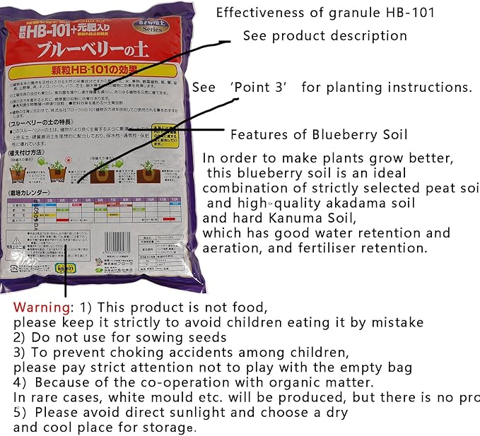 Japanese Blueberry Potting Soil Mix - 6L Acidic pH 5.0 Peat &amp Organic Compost