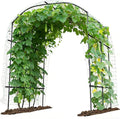 Tall Garden Arch Trellis for Climbing Plants 87in Tall Metal Plant Support Trellis Archway for Climbing Plant Vegetables Cucumber Outdoor Yard Lawn Garden Arch Tunnel Trellis