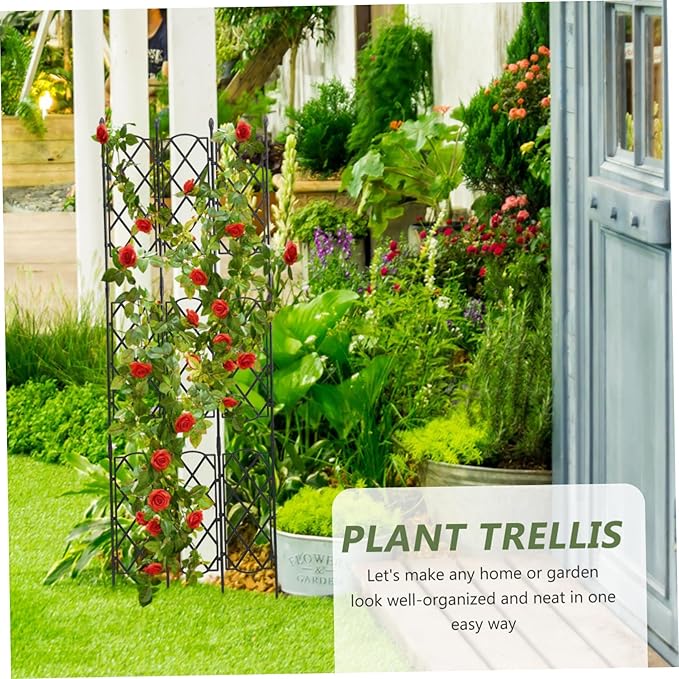 Metal Garden Trellis Plant Support Stake for Outdoor Climbing Steel Vine Metal Support Garden Flower Stand