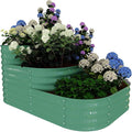 Galvanized Raised Garden Bed Kit 61x42x31 in Outdoor Planter Box for Vegetables Herbs Flowers Modular 3-in-1 Raised Garden Beds with Open Base Garden Box for Plants Backyard Patio Green