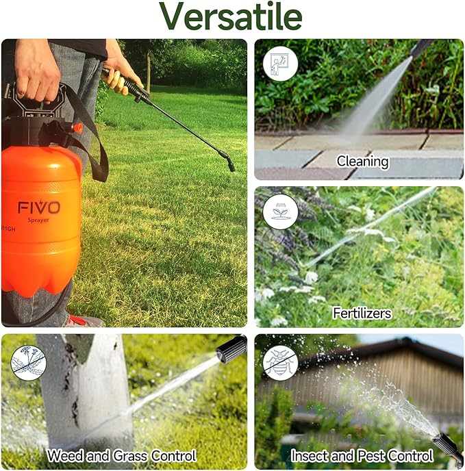 Sprayer for Yard Garden and Agriculture Spraying Plants Garden Watering Weeds and Pets Control All-perpose Cleaning 1.35 Gallon (5 Liter)