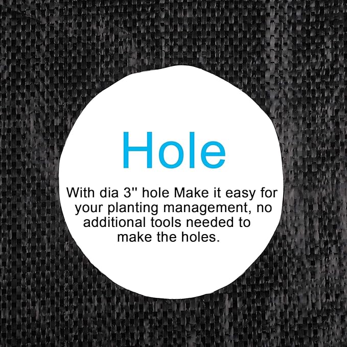 MOTUZP 4Pcs Garden Weed Barrier Landscape Fabric with 3'' Planting Holes 3.3 Ft X 11.8 Ft Heavy-Duty Weed Block Gardening Mat Soil Erosion Control and UV Stabilized