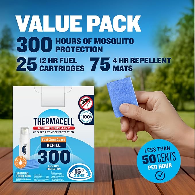 Thermacell Mosquito Repellent Refills Compatible with Any Fuel-Powered Thermacell Repeller Highly Effective Long Lasting No Spray or Mess 15 Foot Zone of Mosquito Protection