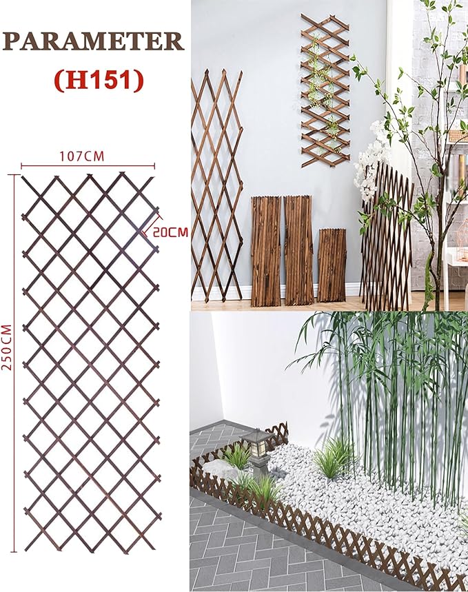 LTSRLL Garden Trellis Expandable Plant Climbing Support Decorative Fence Lattices 30x190cm 50x190cm 50x190cm 60x185cm 70x275cm 85x275cm 107x250cm Privacy Hedge Screen(H151)