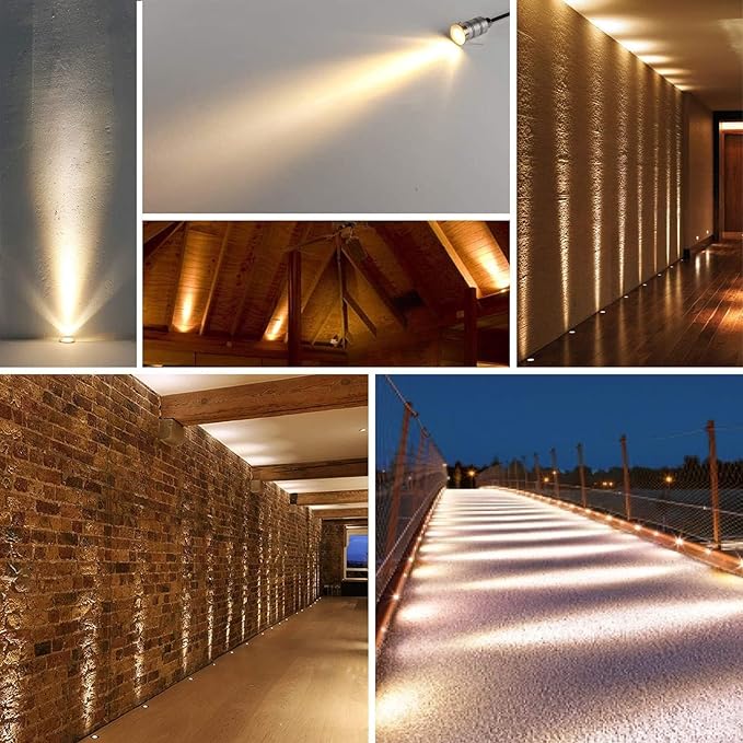 2/4PCS Spotlight Led Beam Light - Led Spot Lights Mini 15° Narrow Beam Angle Spotlight 12V-24V DC IP67 Waterproof Underground Outdoor Landscape Lighting for4pcs Warm Light 3000k-24V