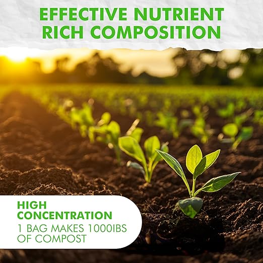 Fishnure - Odor-Free Natural Microbial Compost Starter 1 4-lb Bag for 1000 lb Compost that Can Be Used as Fertilizer for Potting Soil Indoor Plants &amp Outdoor Plant Soil Gardening Essentials