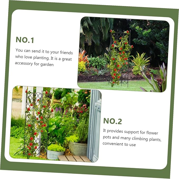 Metal Garden Trellis Climbing Plant Support Rack for Vines Roses Peas Sturdy Outdoor Patio Plant Growth Support Frame for Lawn Courtyard Gardening
