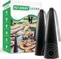 Fly Away Ultra - 2 Pack Rechargeable Outdoor Fly Fans for Tables with Ultrasound Outdoor or Indoor Tabletop use Restaurant Barbeque Events Deter Flies Wasps Bees Moscas and Bugs Hanging Hook.