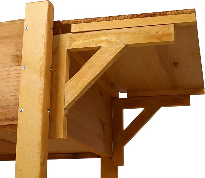 8 Pockets Horticulture Raised Garden Bed Elevated Wood Planter Box Stand with Foldable Side Table and Storage Shelf for HerbVegetablesFlowers