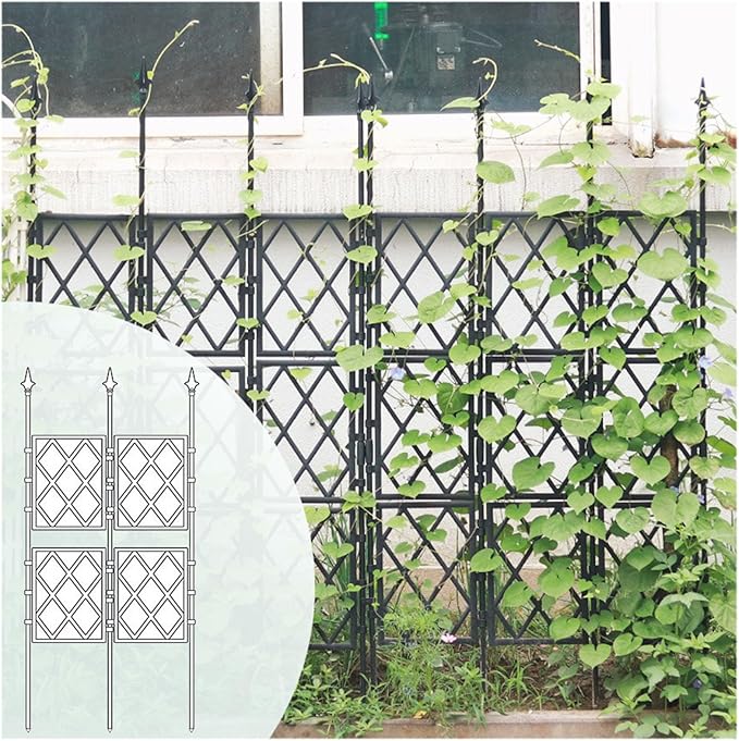 Garden Trellis for Climbing Plants PE Lattice Grid Panels for Potted Plants Sturdy Rustproof Plant Support Stakes for Outdoor Garden Lawn Patio 9 Sizes(Size:57x130cm)