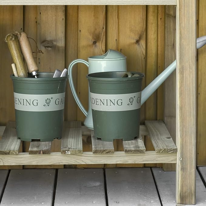 36 Raised Wood Garden Bed - 2-Tier Vegetable Garden &amp Outdoor Planter Box with Storage Shelf