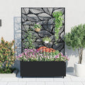 GarveeLife Metal Planter Box with Trellis and Wheels 71x47x16 Raised Garden Bed for Climbing Plants Vegetables Vines Privacy Planters for Patio with Drainage Holes 15.7 Deep Planting Bed