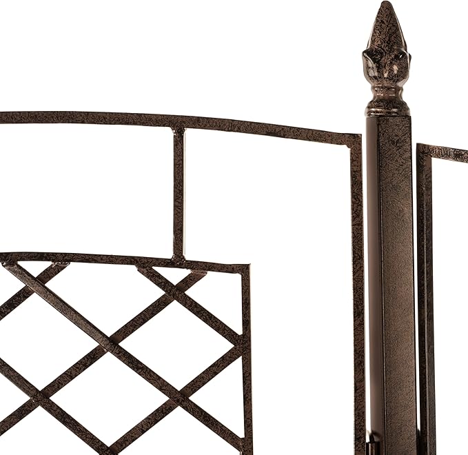 H Potter 3-Panel Garden Privacy Screen Trellis 88 lb Heavy Iron Freestanding Landscape Structure 75 Wide GAR573L
