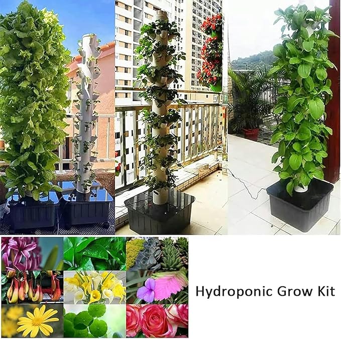Hydroponic Tower Hydroponic Growth System Vertical Plants Hydroponic Smart Interior Garden Garden Interior Gardening System for Family Kitchen Gardening