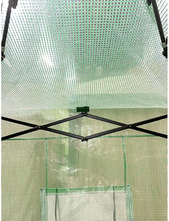 Garden Winds Custom Fit Replacement Cover Compatible with The Crown Shades GHPE24GR00 6’ X 4’ Portable Walk in Instant Pop Up Greenhouse Zipper Entry Door Mesh Side Windows - PE Fabric - Green