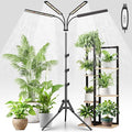 FOXGARDEN Grow Lights for Indoor Plants Full Spectrum with Tripod Stand Tall Grow Lights for Indoor Growing with Flexible Gooseneck Four-Head Plant Light with 4/8/12H Timer &amp 4 Brightness Levels