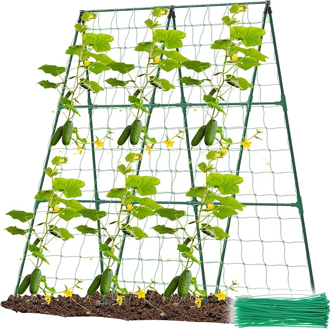 Cucumber Trellis A Frame Vegetable Trellis Easy to Install Cucumber Support Trellis Detachable Gardening Trellis Garden Climbing Frame for Climbing Tomato Vegetable