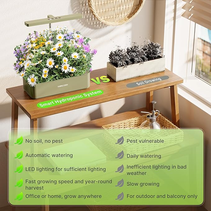 SUNCOZE Hydroponics Growing System Kit 12 Pods &amp 160pcs Hydroponic Pods Supplies