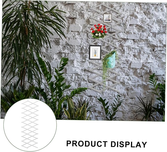 Milisten Retractable White Wooden Climbing Plant Fence Expandable Wall Mounted Garden Trellis for Courtyard and Indoor Decoration Durable Corrosion Landscape Barrier for Neat Outdoor Spaces