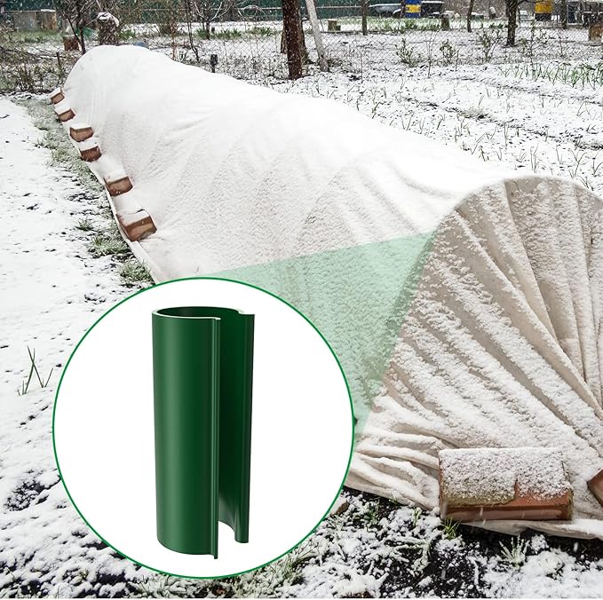Jetec 128 Pieces PVC Pipe Clips Covers 2.4 Inches Long Greenhouse Clamps for Netting for Greenhouses Garden Shelters Bird Protection(For 1/2 Inch PVC PipeGreen)
