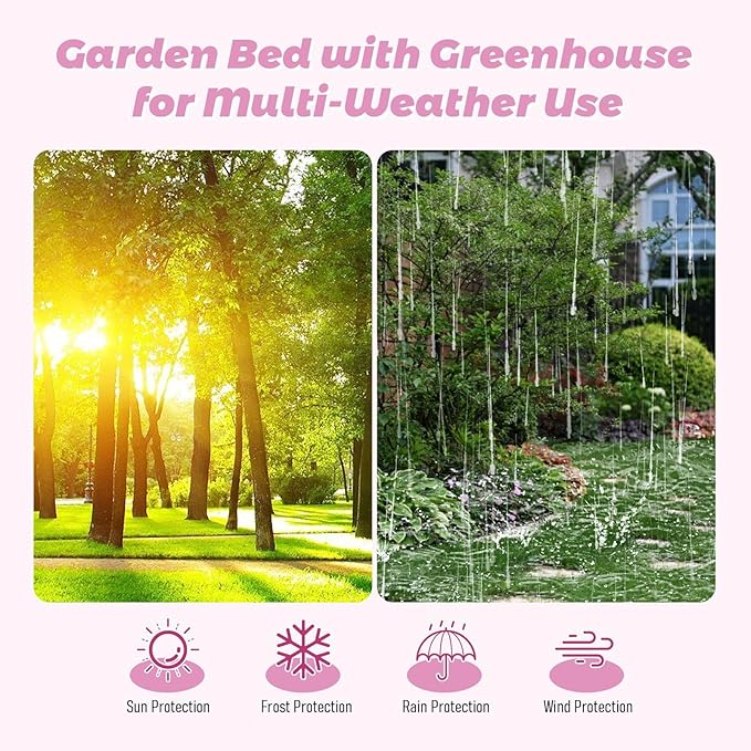 Galvanized Greenhouse 6x3x1ft Planter Bottomless BoxReinforced Frame Raised Garden Bed with Ventilation Windows Greenhouses for Outdoor Plants Vegetable Gardening (Green)