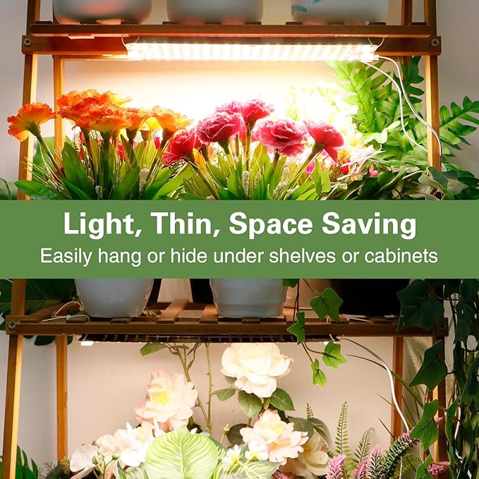 100W Ultra-Thin Panel Full Spectrum Grow Lights 1536 LEDs Growing Light for Indoor Plants with Daisy Chain Function Grow Lights for Seed Starting with 4/8/12/16/20H Auto On/Off Timer (8pcs)