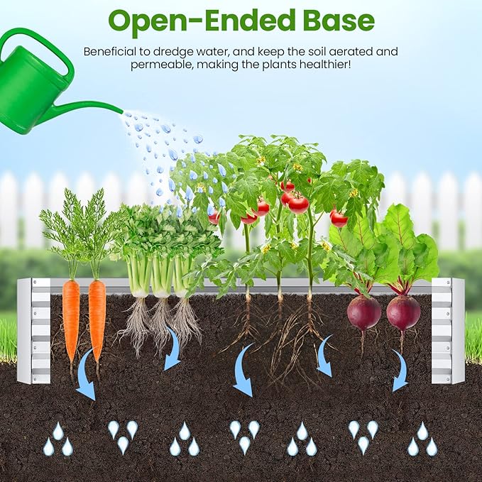 Suyncll 6x3x1FT Galvanized Raised Garden Bed with Cover Metal Planter Box Kit w/ 2 Roll-Up Large Zipper Windows Mini Greenhouse for Outdoor Growing Vegetables with 1 Pair of Gloves