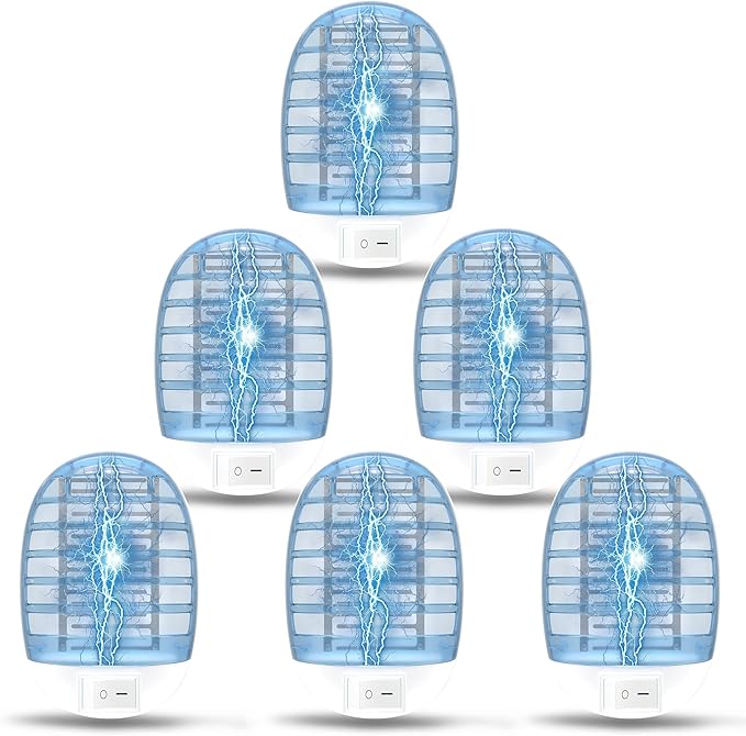 6 Packs Bug Zapper Indoor Fly Traps for Indoors Insect Traps for Home Mosquito Killer for Kids &amp Pets Home Kitchen Bedroom Baby Room Office-6