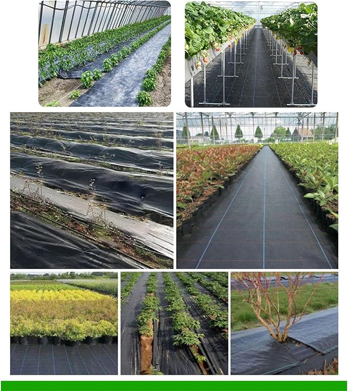 4 FTX100 FT Weed Barrier Fabric Heavy Duty 4.23oz Landscape Fabric with 60pcs U-Shaped Landscape Fabric Staples and 60pcsGarden Stakes Gaskets 1 Shears