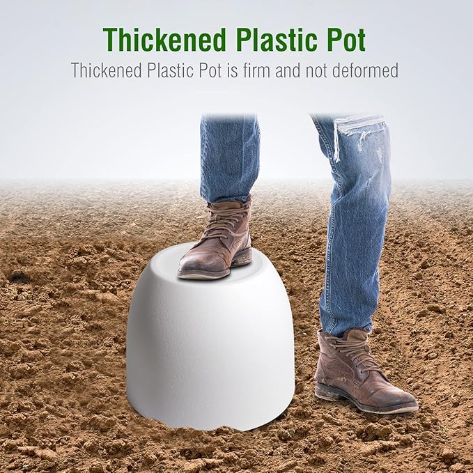 12/10/9 Large Plant Pots Plastic Planters with Drainage Holes and Saucers for Indoor Outdoor Plants Flowers White