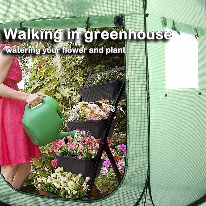 Porayhut Pop Up Greenhouse TentPortable X-Large Walk-in Flower House Indoor Outdoor Gardening Plant Sunshine Room with PE Mesh Cloth Cover for Protecting Plant from Cold Frost &amp Birds