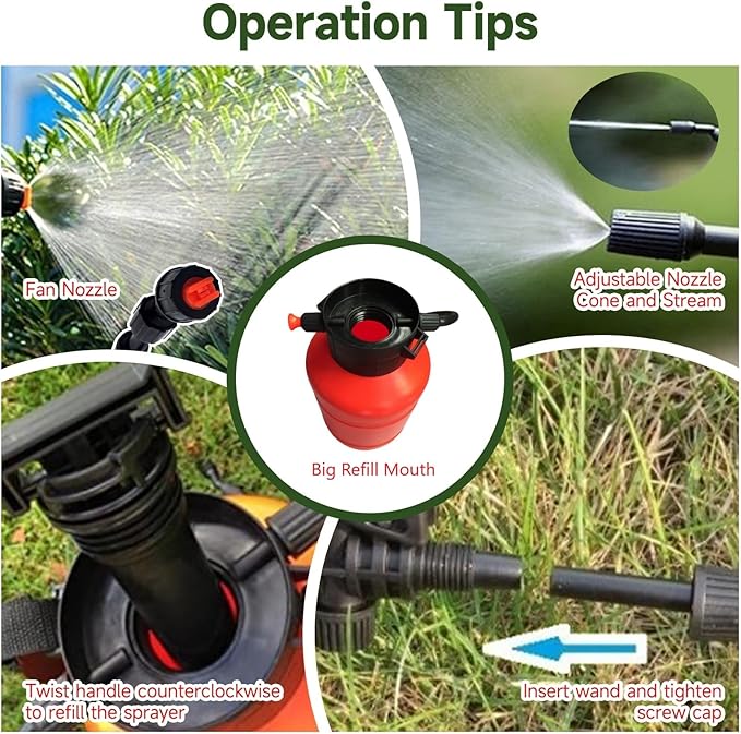 Sprayer for Yard Garden and Agriculture Spraying Plants Garden Watering Weeds and Pets Control All-perpose Cleaning 1.35 Gallon (5 Liter)