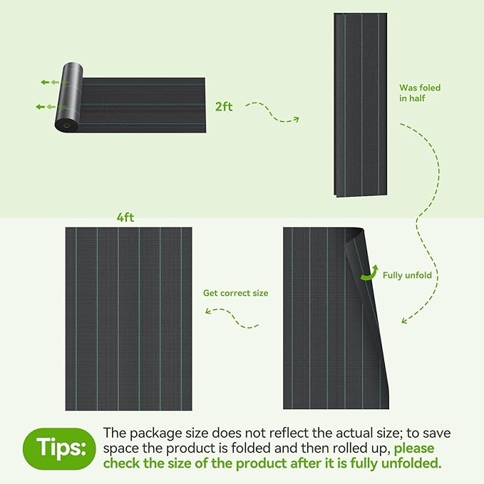 4ftx50ft Weed Barrier Landscape 3.2oz Fabric Heavy Duty Woven Weed Control Cloth Woven Geotextile Fabric for Underlayment Gardening Ground Commercial Driveway Weed Block Cover Mat
