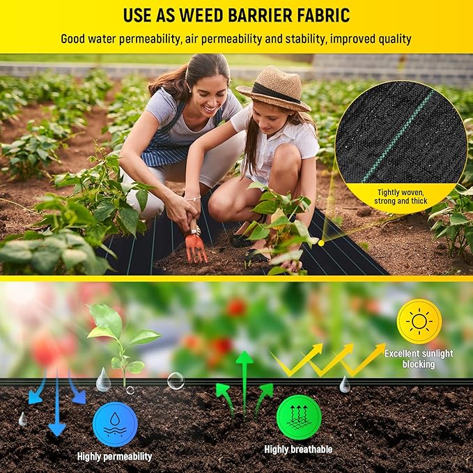 Doniks 6.5x300ft Driveway Fabric3.5OZ Commercial Heavy Duty Weed Barrier Fabric Garden Landscape FabricFrench Drain Fabric for Erosion ControlLandscape FabricWeed BarrierConstruction Projects