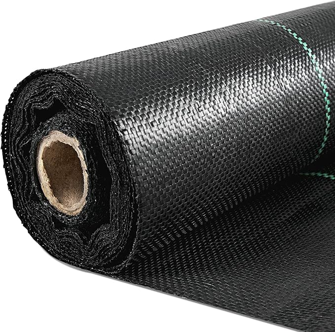Happybuy 3FTx300FT Weed Barrier Landscape Fabric Heavy Duty 3.2OZ Woven Weed Blocker Gardening Mat Garden Weed Control Fabric Geotextile Drainage Fabric Driveway Fabric Landscaping Ground Cover