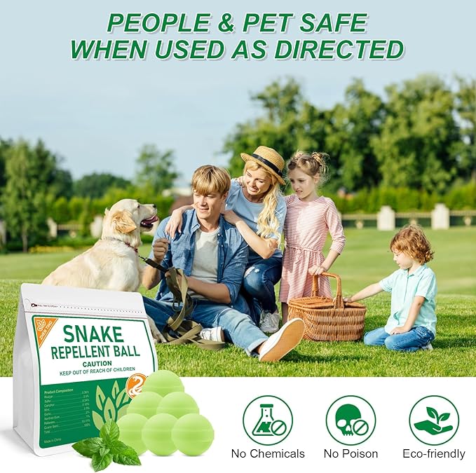 24 Pack Snake Repellent for Yard Powerful Snake Away Repellent for Outdoors Moth Balls for Snakes Pet Safe Snake be Gone for Lawn Garden