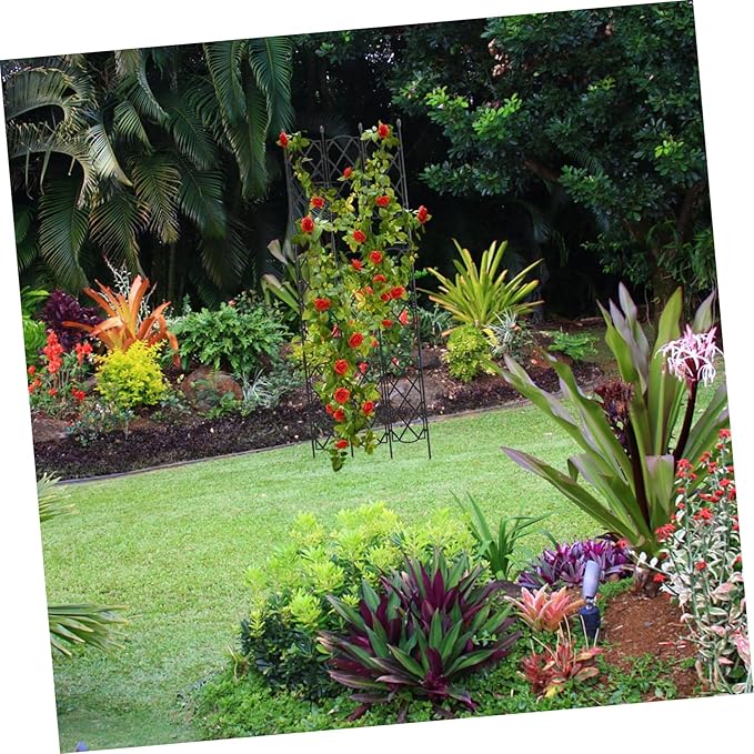 Happyyami Metal Garden Trellis Climbing Plant Support Stand Smooth Polished Surface Indoor Outdoor Use for Patio Lawn Courtyard Suitable for Vines Flowers Potted Plants