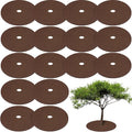 Shimeyao 16 Pcs 32.2 Inch Non Woven Tree Mulch Ring Round Tree Weed Barrier Mat Reusable Landscape Protector Base Barrier Fabric for Weed Root Protection (Coffee)