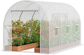 Walk-in Greenhouse 9.58x6.43x6.23ft Galvanized Steel Frame PE Cover Heavy Duty Tunnel Greenhouse for Plants White