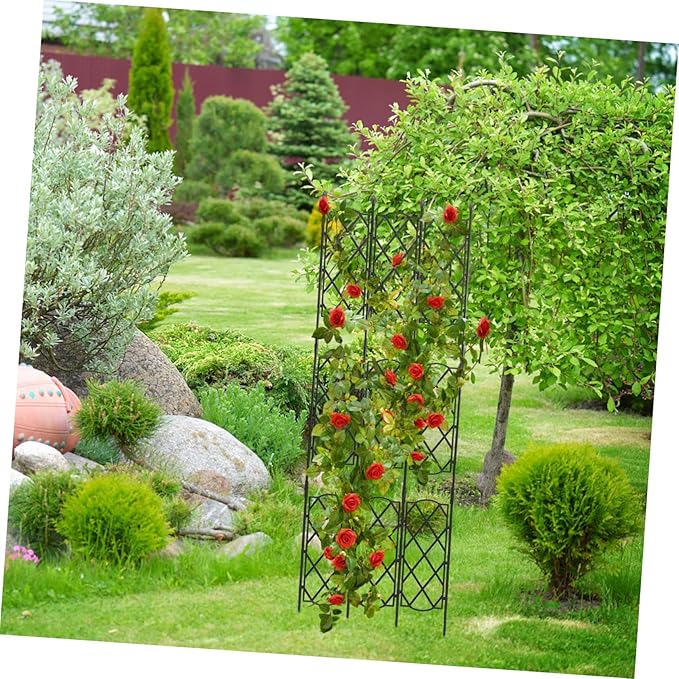 Metal Garden Trellis Plant Support Stake for Outdoor Climbing Steel Vine Metal Support Garden Flower Stand