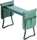 InfiniPower Garden Kneeler and Seat Foldable Kneeling Bench with Sturdy Soft EVA Foam Pad Hold Up to 330lb 2 Tool Pouches Included for Gardening Fishing Camping Green