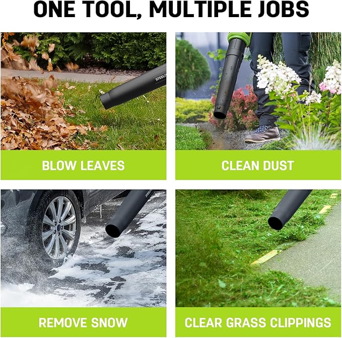 STEELITE Leaf Blower 21V Electric Leaf Blower Cordless with 4.0Ah Battery and Charger Powerful Battery Blower for Lawn Care Patio Cleaning and Dust