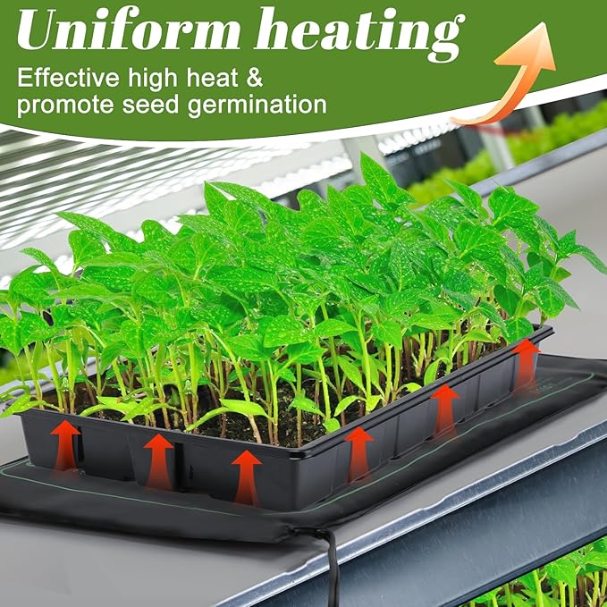 4 PCS Durable Seedling Heat Mat for Plants - 10'' x 20.5'' Bulk Seed Starting Heating Mat for Indoor Grarden Greenhouse Waterproof Warm Hydroponic Seed Mat for Plant Germination Growth
