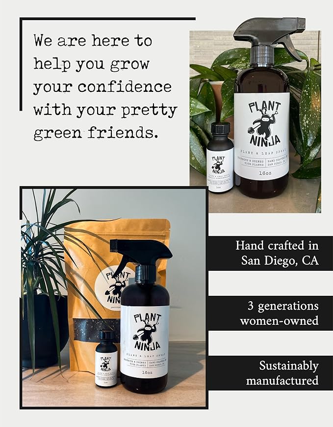 Premium Starter Bundle Includes a 8” Pot 16oz Spray Bottle 1oz Concentrate Soil Blend &amp Funnel Plant and Leaf Shine Spray for Indoor Plants House Plants w/Potting Soil - Large